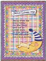 Jesus Loves Me - Girl Tapestry Throw