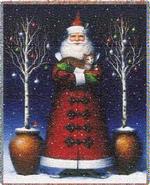 Kitty Santa Tapestry Throw