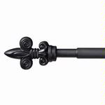 Black Fleur Finial Rod, Curtain, Drapery or Wall Hanging Rod 