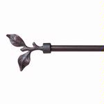 Rustic Leaf Curtain, Drapery or Wall Hanging Dowel Rod with Finial