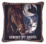 Cowboy By Choice Faithful Friend Tapestry Pillow