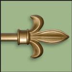 A Fleur-de-Lis Gold Curtain, Drapery or Wall Hanging Rod