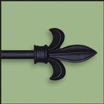 A Fleur-de-Lis Black Curtain, Drapery or Wall Hanging Rod