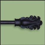 A Feather Black Curtain, Drapery or Wall Hanging Rod
