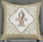 Fleur De Lis - Natural Tapestry Pillow