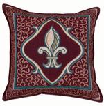 Fleur De Lis - Brick Red Tapestry Pillow
