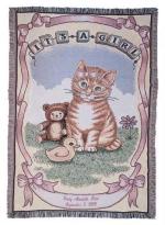 Its A Girl Tapestry Throw