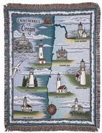 Lighthouses of Oregon Tapestry Throw