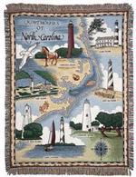 Lighthouses of North Carolina Tapestry Throw