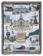 State of Michigan Tapestry Throw
