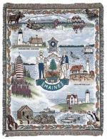 State of Maine Tapestry Throw