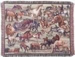 Horses Tapestry Throw