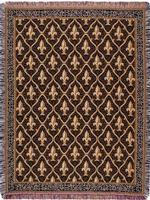 Fleur De Lis - Black Tapestry Throw