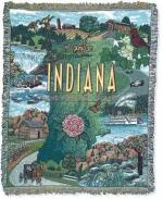 State of Indiana Tapestry Throw