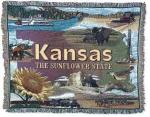 State of Kansas Tapestry Throw