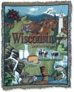 State of Wisconsin Tapestry Throw