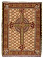 Irish Celtic Cross Tapestry Throw