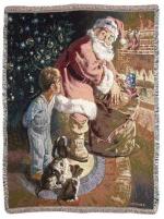 Santa Surprise Tapestry Throw
