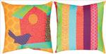 Pop Rhythm Birdhouse & Stripes CLIMAWEAVE Pillows