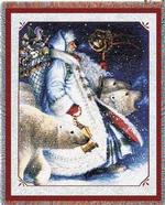 Santa and Polar Bears Tapestry Throw