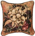 Christmas Bows of Gold Tapestry Throw Pillow