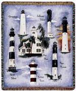 South Carolina Lighthouses Tapestry Throw