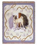 Pedigree Pug Tapestry Throw