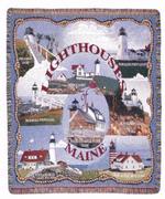Lighthouses of Maine Tapestry Throw