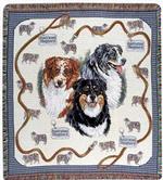 Pedigree Australian Shepherd Dog Tapestry Throw