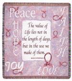 NEW Value of Life Tapestry Throw