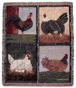 Mr. Rooster & The Girls Tapestry Throw