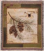 Pinecone Branch Tapestry Throw 