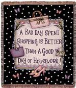  NEW Shopping Is Better... Tapestry Throw