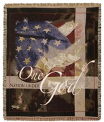 NEW Under God Patriotic Tapestry Throw