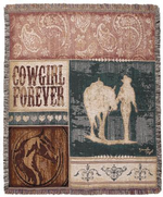 NEW Cowgirl Forever Tapestry Throw