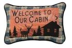 Welcome To Our Cabin Tapestry Word Pillow