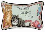 Cats Make Purrfect Friends... Pillow Talk Tapestry Pillow