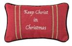 Keep Christ in Christmas Tapestry Word Pillow