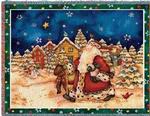 Walking Santa Tapestry Throw