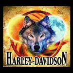 Harley Davidson ® Wolf Sun Moon Tote Bags