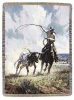 Ropin' A Wild One Tapestry Throw