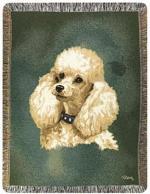 Pedigree White Poodle Tapestry Throw