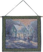 Thomas Kinkade Blessings of Christmas Tapestry Wall Hanging