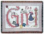 A Gift to Remember Its A Girl Tapestry Throw