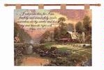 Sunset Riverbend Farm with Verse Tapestry Wall Hanging