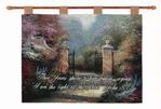 Victorian Garden with Verse Tapestry Wall Hanging