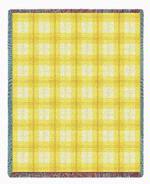 Lemon Plaid Tapestry Throw