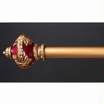 Burgundy/Gold Finial Rod, Drapery or Wall Hanging Rod
