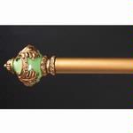 Green/Gold Finial Rod, Drapery or Wall Hanging Rod