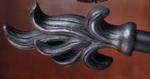Black Acanthus Wrought Iron Curtain, Drapery, or Wall Hanging Finial & Dowel 